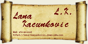 Lana Kačunković vizit kartica
